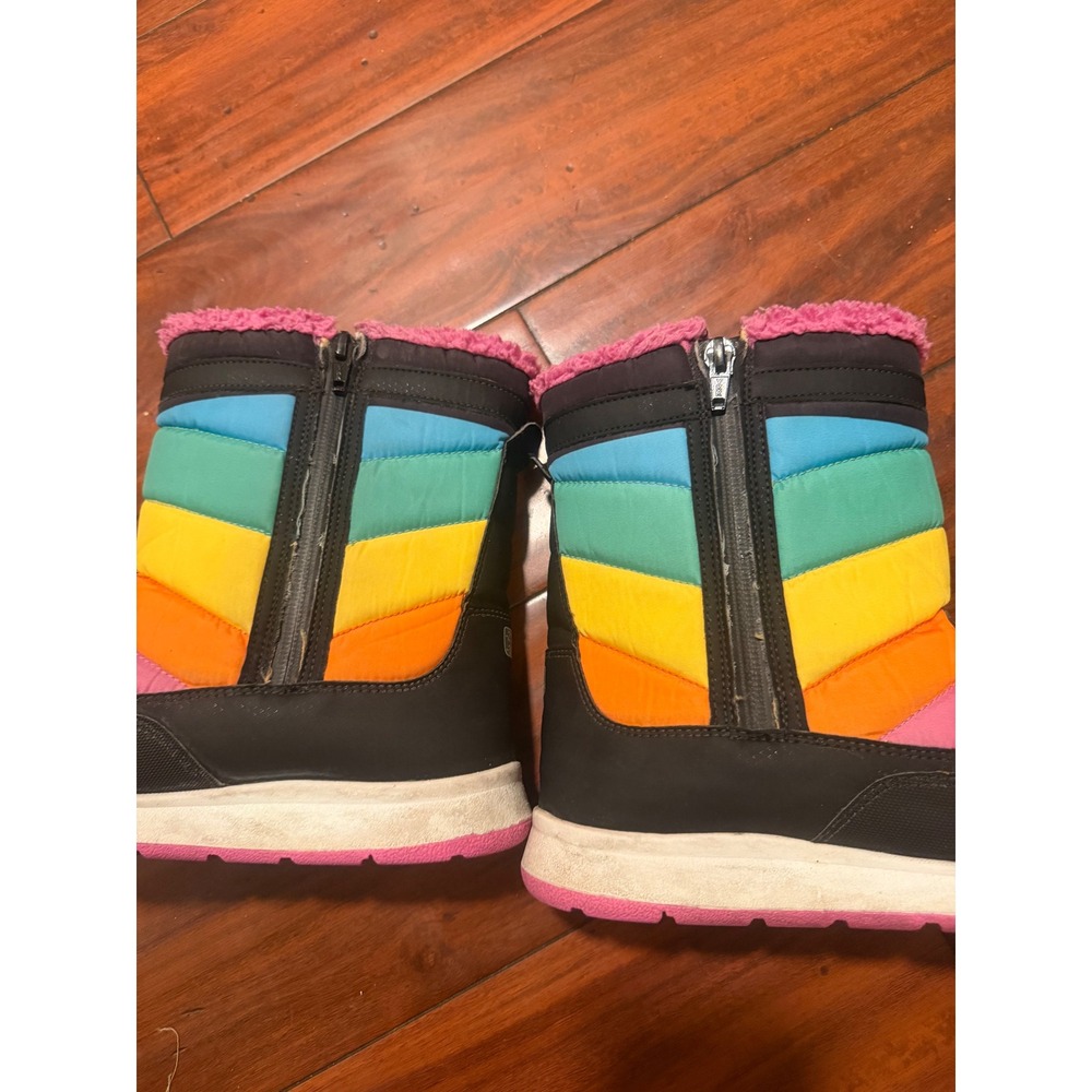 Merrell Snow Crush 2.0 Waterproof Winter Boots Rainbow Stripe Pink Faux Fur 7M - Picture 7 of 11